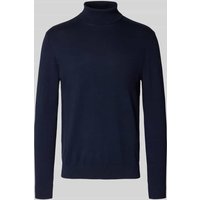 SELECTED HOMME Rollkragenpullover mit gerippten Abschlüssen in Dunkelblau, Größe XXL von Selected Homme