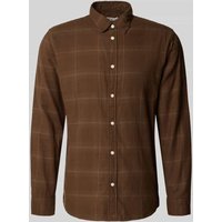 SELECTED HOMME Slim Fit Freizeithemd aus reiner Baumwolle Modell 'SLIMOWEN' in Dunkelbraun, Größe L von Selected Homme