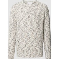 SELECTED HOMME Strickpullover in Melange-Optik mit Rundhalsausschnitt in Offwhite, Größe XL von Selected Homme