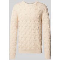 SELECTED HOMME Strickpullover mit Strukturmuster Modell 'CALLIS' in Offwhite, Größe XXL von Selected Homme