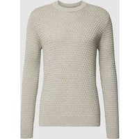 SELECTED HOMME Strickpullover mit Strukturmuster Modell 'REMYS' in Hellgrau, Größe XXL von Selected Homme