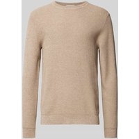 SELECTED HOMME Strickpullover mit Strukturmuster Modell 'ROSS' in Ecru Melange, Größe XXL von Selected Homme