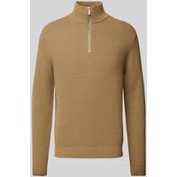 SELECTED HOMME Strickpullover mit gerippten Abschlüssen Modell 'DANE' in Camel, Größe XXL von Selected Homme