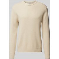 SELECTED HOMME Strickpullover mit gerippten Abschlüssen Modell 'DANE' in Offwhite, Größe XXL von Selected Homme