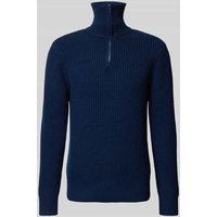 SELECTED HOMME Strickpullover mit gerippten Abschlüssen Modell 'LAND' in Dunkelblau, Größe XXL von Selected Homme