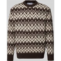 SELECTED HOMME Strickpullover mit gerippten Abschlüssen Modell 'PINE' in Mittelbraun, Größe S von Selected Homme
