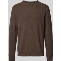 SELECTED HOMME Strickpullover mit gerippten Abschlüssen Modell 'ROSS' in Dunkelbraun, Größe XXL von Selected Homme