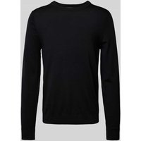 SELECTED HOMME Strickpullover mit gerippten Abschlüssen Modell 'TRAY' in Black, Größe XL von Selected Homme
