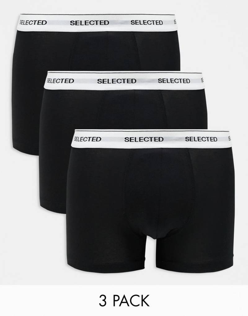 Selected - 3er-Pack Unterhosen in Schwarz mit Bund von Selected