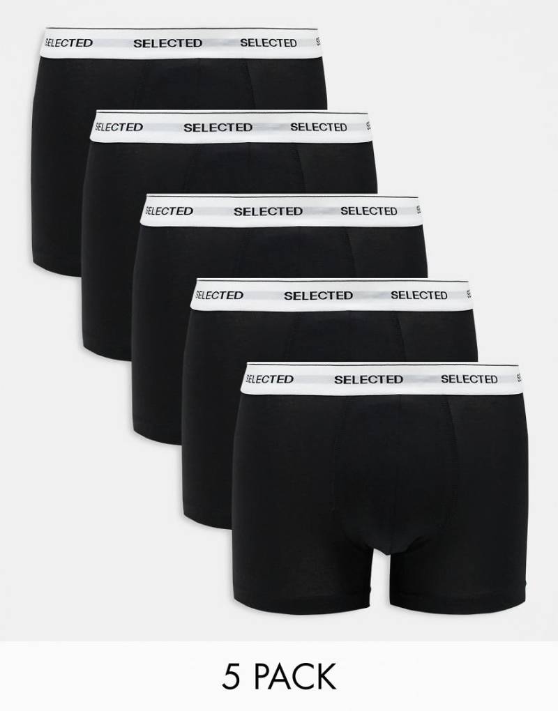 Selected - 5er-Pack Unterhosen in Schwarz mit Bund von Selected