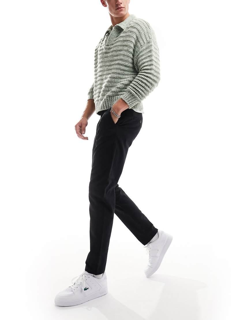 Selected Homme - Angeraute Hose in Dunkelgrau mit schmalem Schnitt-Schwarz Selected Homme - Angeraute Hose in Dunkelgrau mit schmalem Schnitt-Schwarz von Selected Homme