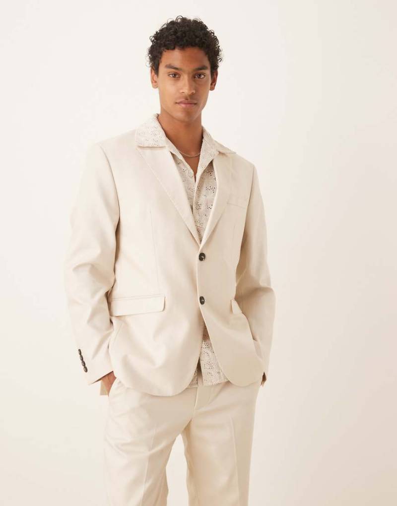 Selected - Ascot - Regular-Fit-Blazer in Cremeweiß von Selected