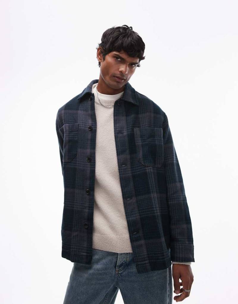 Selected Homme - Blau karierte Oversize-Hemdjacke von Selected Homme