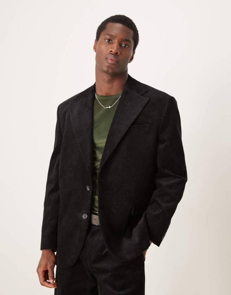 Selected Homme - Bowie - Cord-Anzugjacke in Schwarz mit normalem Schnitt von Selected Homme