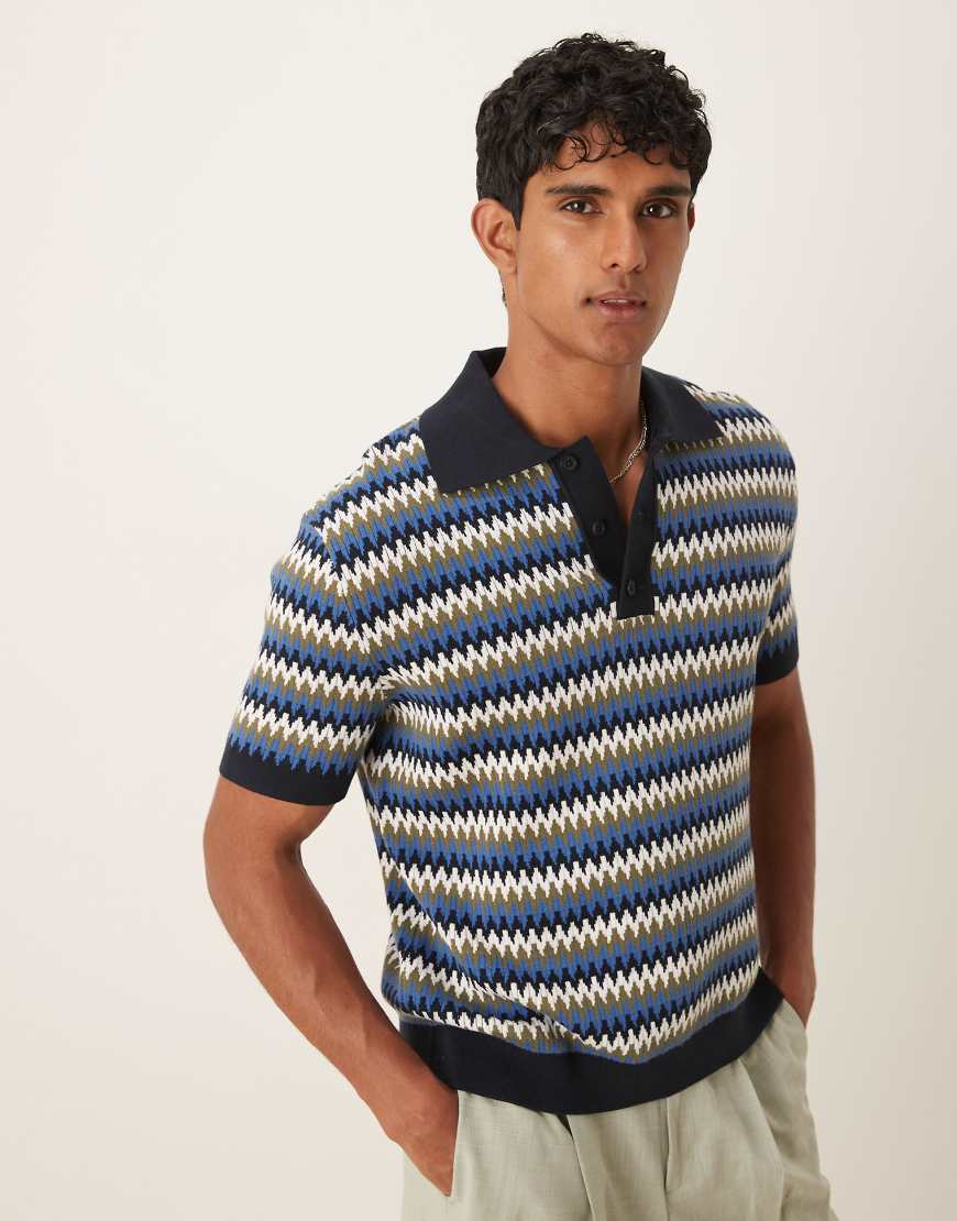 Selected Homme - Buntes Polohemd mit Häkelmuster Selected Homme - Buntes Polohemd mit Häkelmuster von Selected Homme