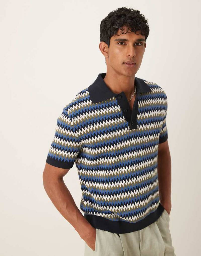 Selected Homme - Buntes Polohemd mit Häkelmuster von Selected Homme