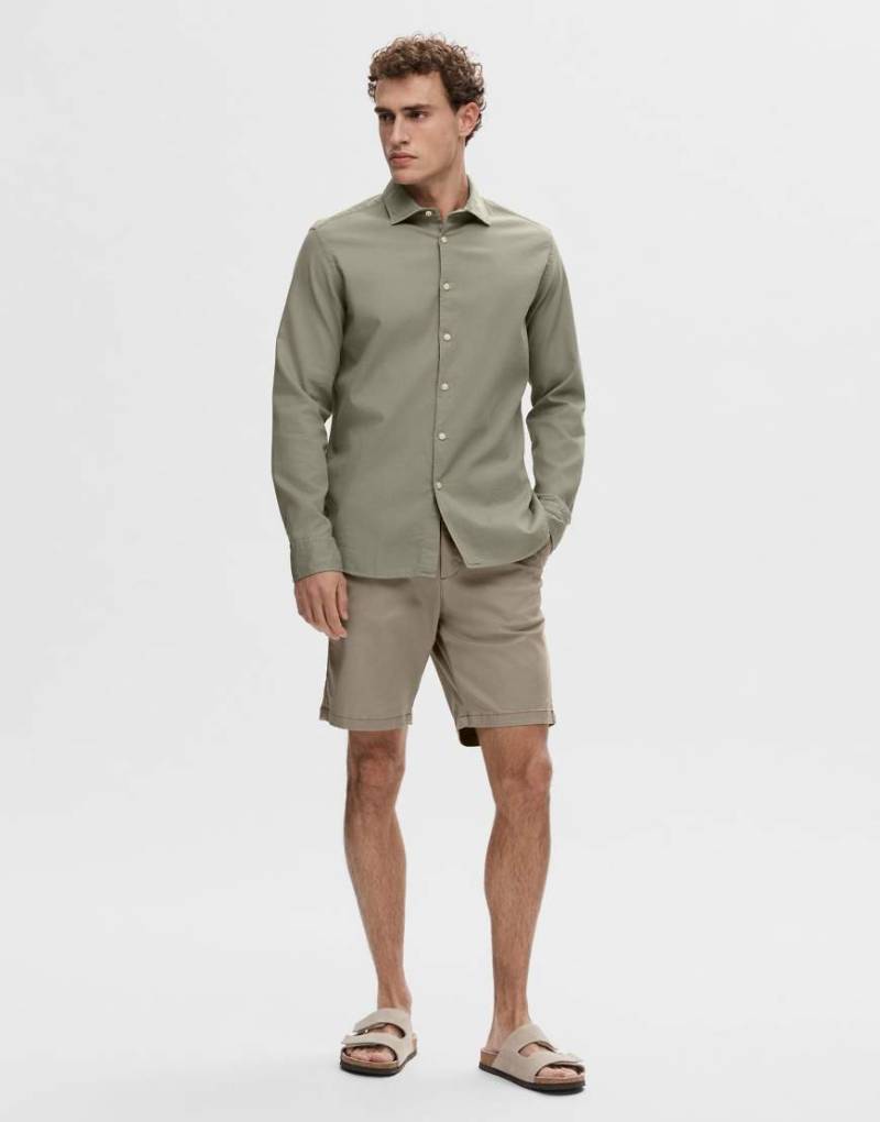 Selected Homme - Chino-Shorts in Greige-Braun von Selected Homme