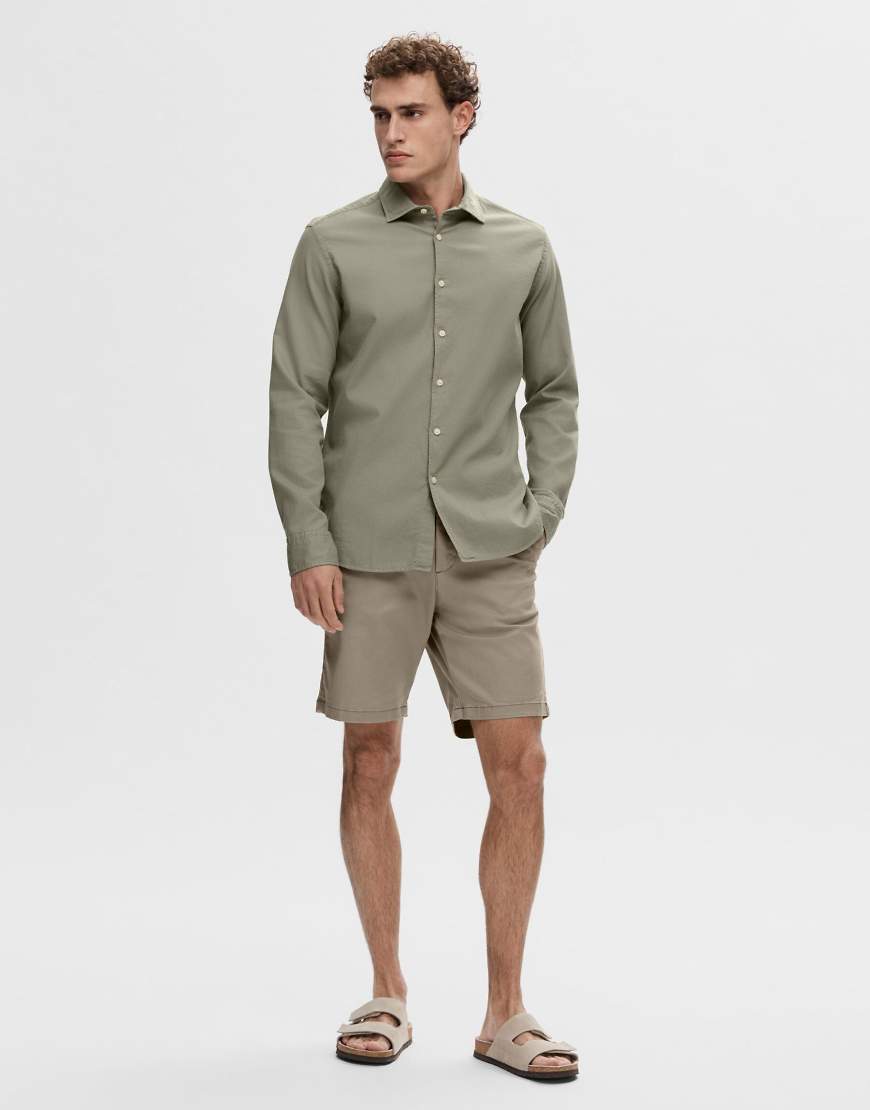 Selected Homme - Chino-Shorts in Greige-Braun von Selected Homme
