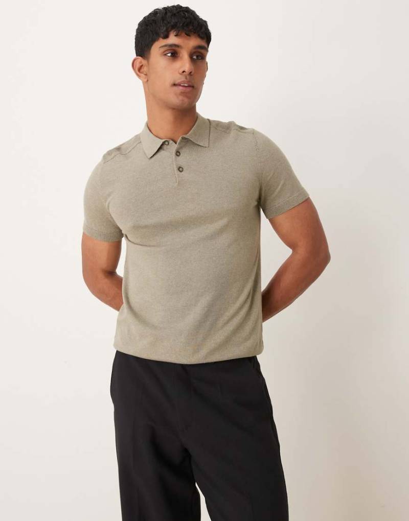 Selected Homme - Gestricktes Polohemd in Hellbraun von Selected Homme