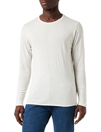 Selected Homme Herren SLHROME LS Knit Crew Neck B NOOS Pullover, Snow White/Detail:Melange, S von SELECTED HOMME