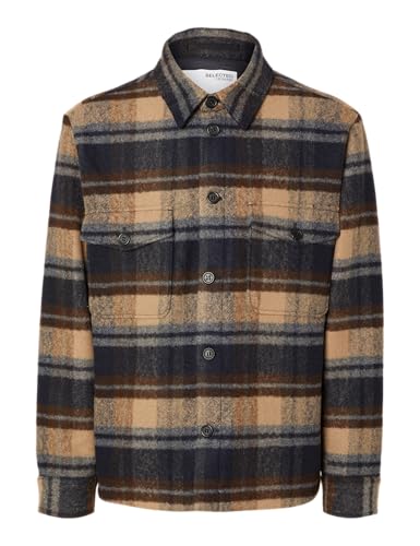 Selected Homme Herren Slharchive Overshirt Noos Hemdjacke, Sky Captain, m von Selected Homme