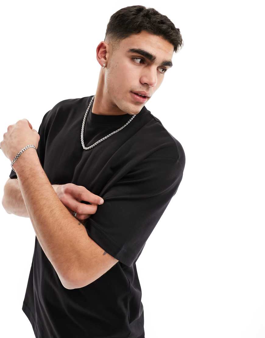 Selected Homme - Kastiges Oversize-T-Shirt in Schwarz von Selected Homme