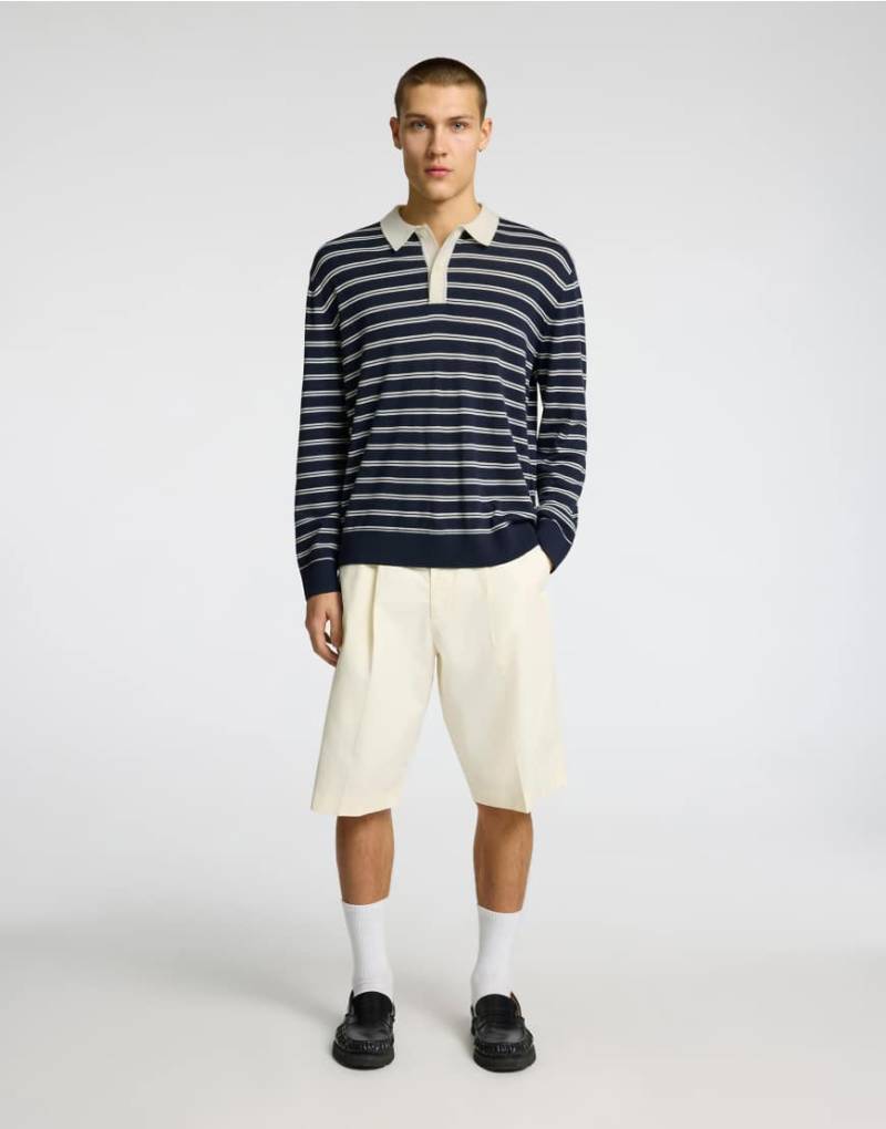 Selected - Langärmliges Polohemd in Blau von Selected