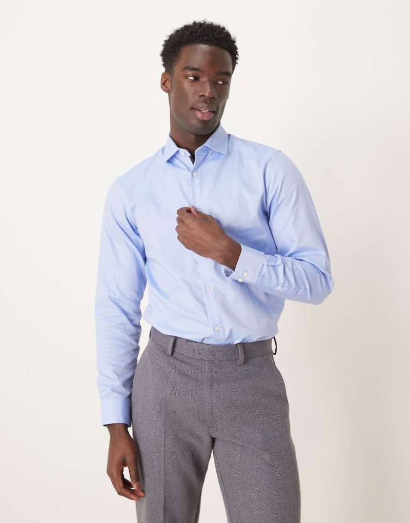 Selected - Leicht zu bügelndes, elegantes, schmales Hemd in Hellblau von Selected