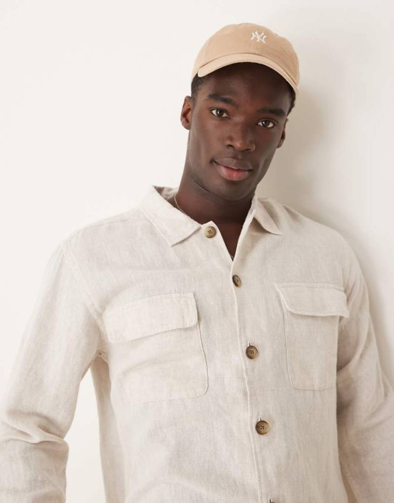 Selected Homme - Leinen-Hemdjacke in Cremeweiß von Selected Homme