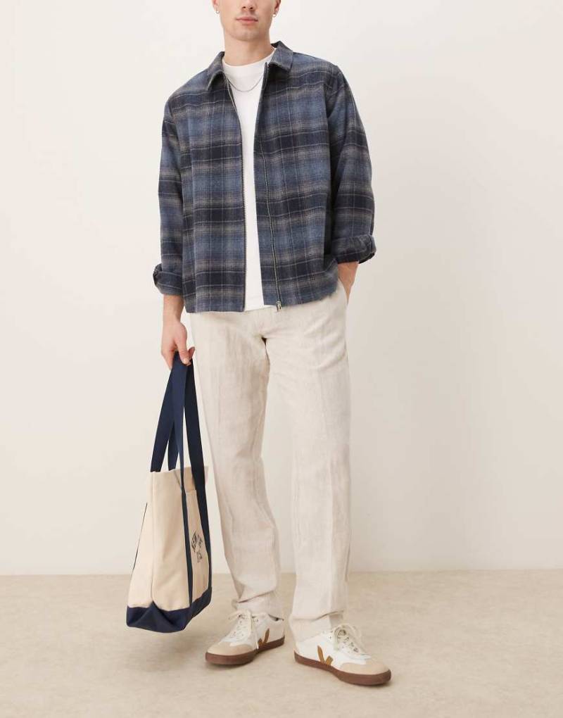 Selected - Leroy - Leinenhose in Cremeweiß mit geradem Schnitt von Selected