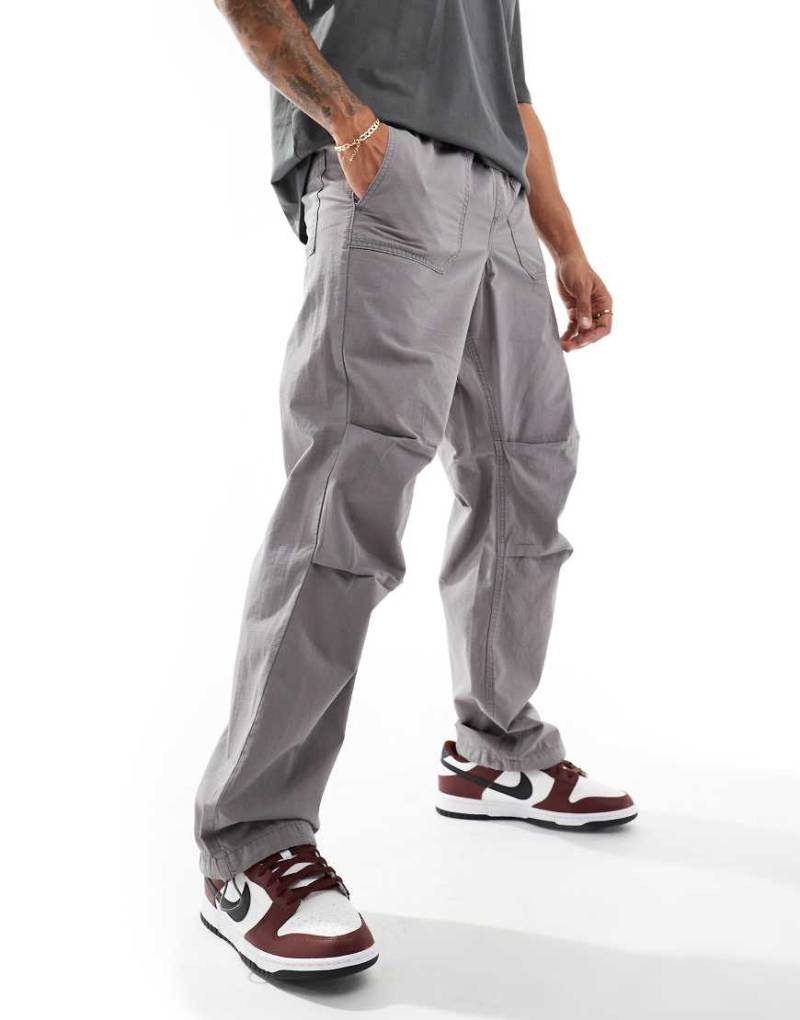 Selected Homme - Lockere Ripstop-Hose in Grau mit elastischem Bund von Selected Homme