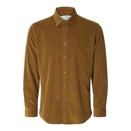 SELETED HOMME Herren SLHREGOWEN-Cord Shirt LS NOOS Langarmhemd, Butternut, L von SELECTED HOMME