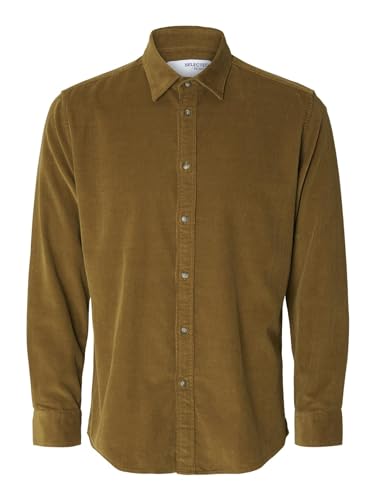 SELETED HOMME Herren SLHREGOWEN-Cord Shirt LS NOOS Langarmhemd, Butternut, S von SELETED HOMME
