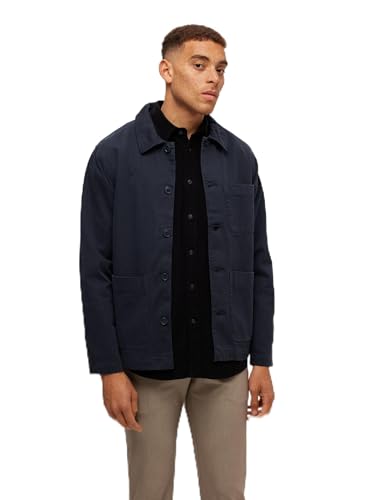 SELETED HOMME Herren SLHLOOSETONY-Twill Overshirt W NOOS Langarmhemd, Navy Blazer, L von SELECTED HOMME