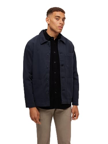 SELETED HOMME Herren SLHLOOSETONY-Twill Overshirt W NOOS Langarmhemd, Navy Blazer, L von SELECTED HOMME