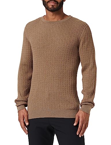 SELETED HOMME Herren SLHBERG Cable Crew Neck NOOS Pullover, Teak/Detail:Melange, XX-Large von SELETED HOMME