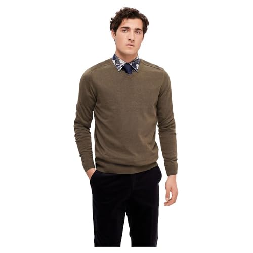 SELETED HOMME Herren SLHBERG LS Knit V-Neck NOOS Pullover, Ivy Green/Detail:Melange, X-Large SELETED HOMME Herren SLHBERG LS Knit V-Neck NOOS Pullover, Ivy Green/Detail:Melange, X-Large von SELETED HOMME