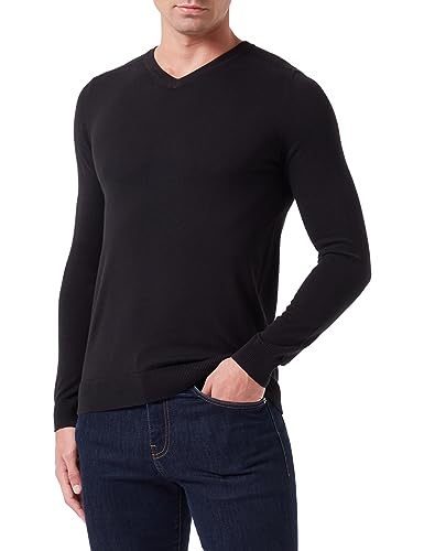 SELETED HOMME Herren SLHBERG LS Knit V-Neck NOOS Pullover, Black, X-Large von SELETED HOMME