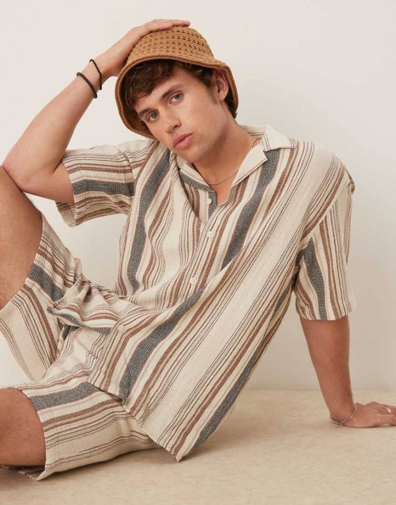 Selected - Mehrfarbig gestreiftes Hemd aus 100% Baumwolle mit Struktur, Kombiteil-Bunt von Selected