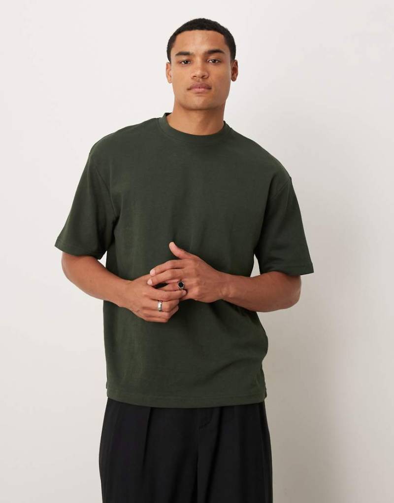 Selected - Oscar - Oversize-T-Shirt in Grün von Selected