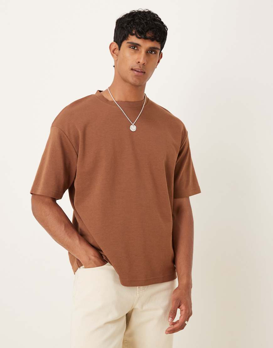 Selected Homme - Oscar - Oversize-T-Shirt in Hellbraun-Orange Selected Homme - Oscar - Oversize-T-Shirt in Hellbraun-Orange von Selected Homme