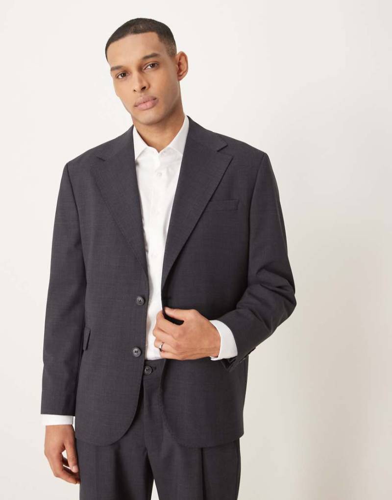 Selected - Otto - Blazer aus Wollmix in dunkelgrau meliert mit lockerem Schnitt von Selected