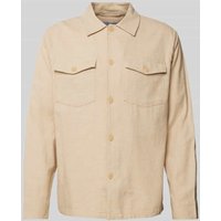 SELECTED HOMME Overshirt mit Leinen-Anteil Modell 'BRODY' in Sand, Größe M von Selected Homme