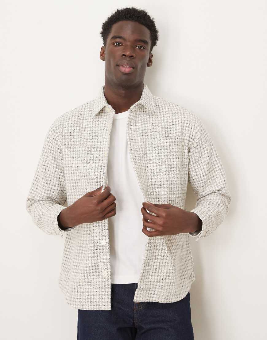 Selected Homme - Oversize-Hemdjacke in kariertem Cremeweiß Selected Homme - Oversize-Hemdjacke in kariertem Cremeweiß von Selected Homme