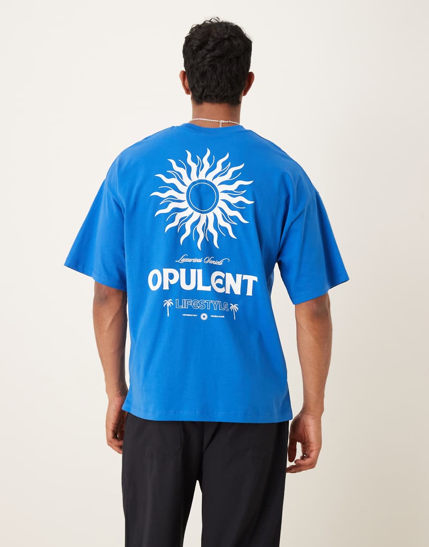 Selected Homme - Oversize T-Shirt in Blau mit Himmelsmotiv-Rückenprint Selected Homme - Oversize T-Shirt in Blau mit Himmelsmotiv-Rückenprint von Selected Homme