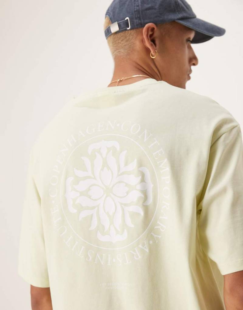 Selected - Oversize-T-Shirt in Hellgrün mit Kreis-Rückenprint von Selected