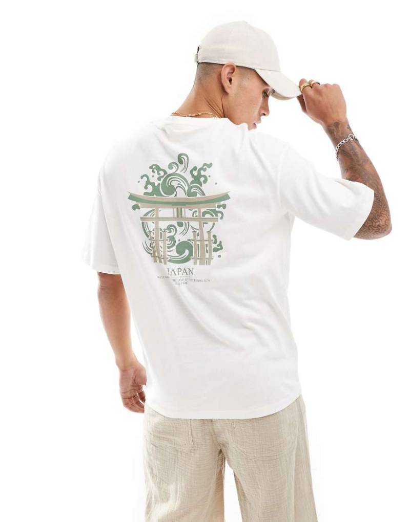 Selected Homme - Oversize-T-Shirt in Weiß mit Japan-Rückenprint von Selected Homme