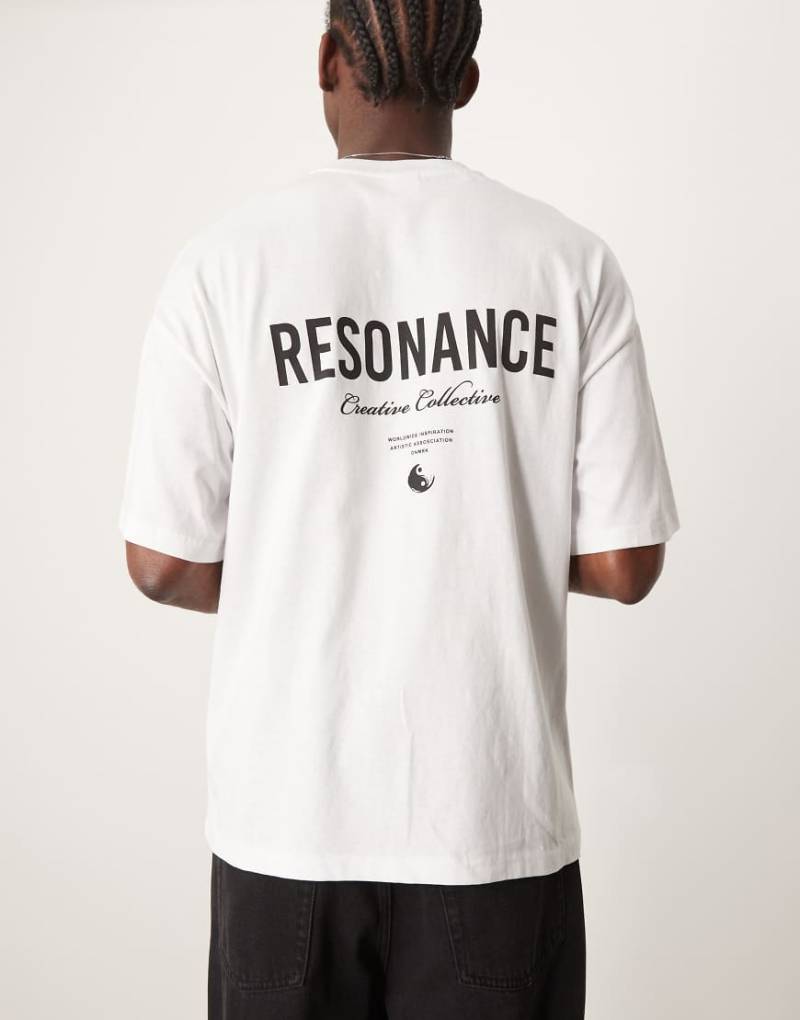 Selected Homme - Oversize-T-Shirt in Weiß mit Yin-Yang-Rückenprint von Selected Homme