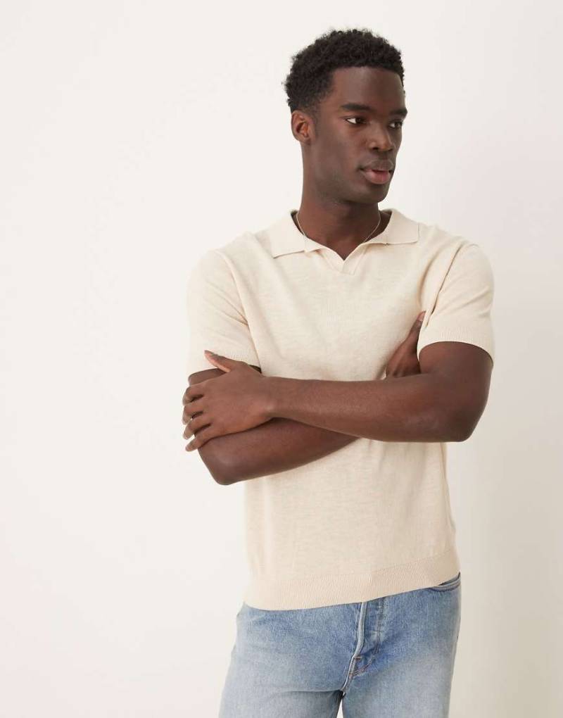 Selected Homme - Polohemd aus Strick in Creme-Weiß von Selected Homme