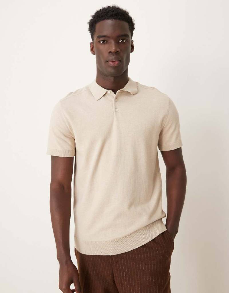 Selected Homme - Polohemd aus Strick in Creme-Weiß von Selected Homme